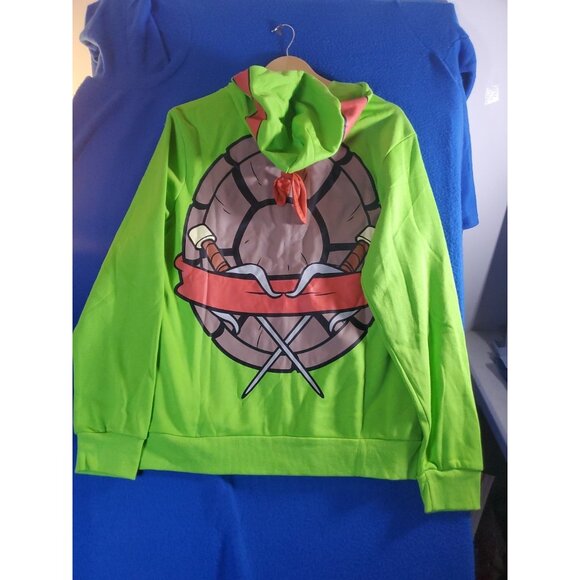 Teenage Mutant Ninja Turtles Rafael Zip Up Hoodie Green Men's Size Small NEW - Picture 15 of 15
